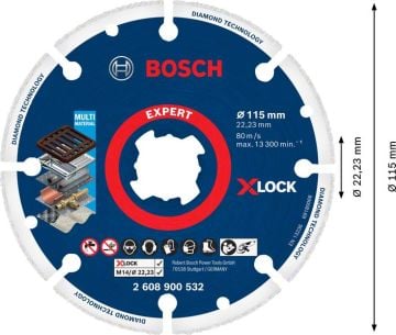 Bosch X-Lock Metal Kesme Diski Diamond Metal Wheel 115x22,23 mm - 2608900532