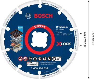 Bosch X-Lock Metal Kesme Diski Diamond Metal Wheel 125x22,23 mm - 2608900533