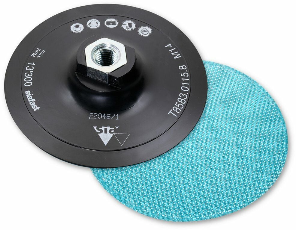 Sia Rotasyon Zımpara İçin Destek Taban Siafast Disk M14 Ø125 mm