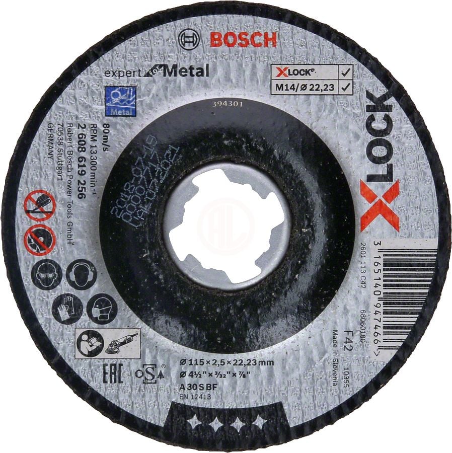 Bosch X-Lock Metal Kesme Diski Expert For Metal Bombeli 115x22,23x2,5 mm (A 30 S BF) - 2608619256