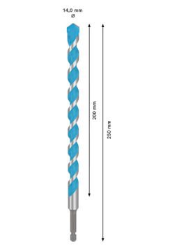 Bosch Expert Çok Amaçlı Matkap Ucu Hex-9 Multi Construction 14x250 Mm - 2608902360