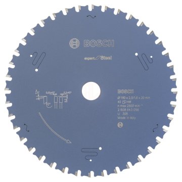 Bosch Daire Testere Bıçağı Expert For Steel 190x20 mm 40 Diş - 2608643056