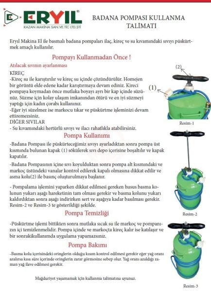 Eryıl Badana Pompası 30 Lt - BP-30