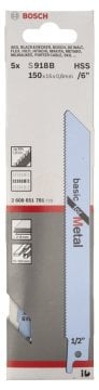 Bosch Panter Testere Bıçağı Basic For Metal S 918 BF 150 mm (5 Adet) - 2608651781