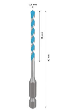 Bosch Expert Çok Amaçlı Matkap Ucu Hex-9 Multi Construction 3,5x90 Mm - 2608902346