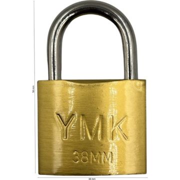 Yuma Kilit Ymk Eko Döküm Kısa Kancalı Asma Kilit Sarı 38 Mm