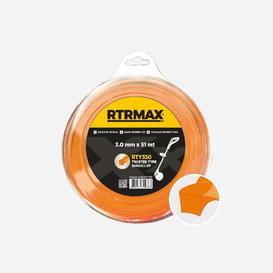 Rtrmax RTY359 Tırpan Misinası Turuncu Burgulu 4,0Mm x 32M