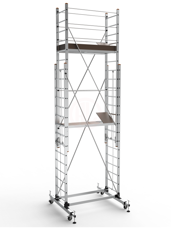 Saraylı Alüminyum İskele Merdiven 2x15 Basamaklı 2x4,0 Mt 818 Cm