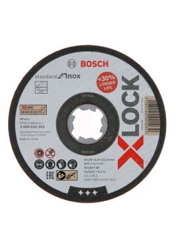Bosch X-Lock Inox Kesme Diski Standard For Inox Düz 125x22,23x1,6 mm (WA 60 T BF) (1 Adet) - 2608619363