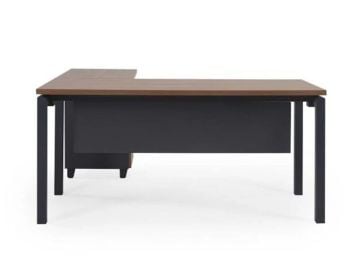 Aras L Çalışma Masası 140x69 Cm Safir Meşe (Ayak RAL9016 Beyaz Texture)