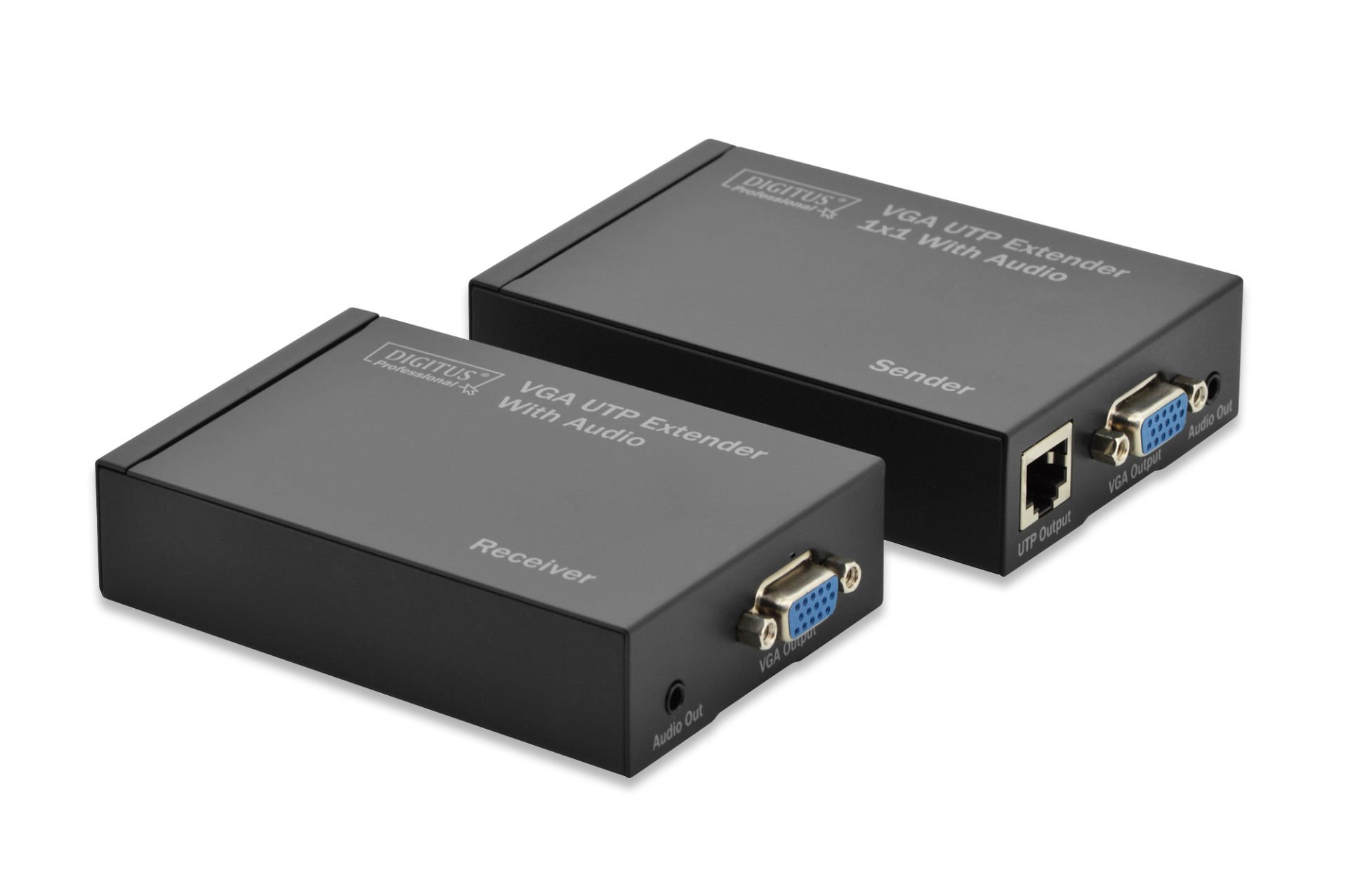 Assmann Digitus Ses (Audio) Ve Vga Görüntü Sinyalı Uzatma Cihazı, Alıcı (Receiver) Ve Verici (Transmitter) Birim Dahil, 300 Mt