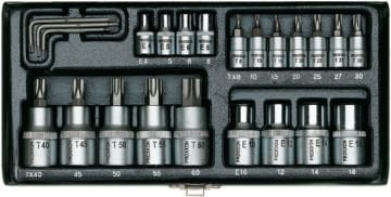 Proxxon Torx Lokma Takımı 1/4 İnç - 1/2 İnç (24 Parça) (23102)