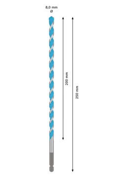 Bosch Expert Çok Amaçlı Matkap Ucu Hex-9 Multi Construction 8x250 Mm - 2608902356