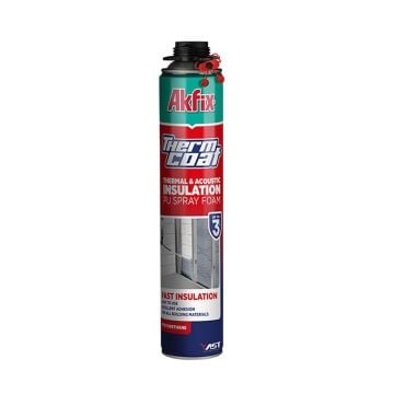 Akfix Poliüretan Köpük Pu Thermcoat Termal Ve Akustik Yalıtım 850 Ml (930 Gr)