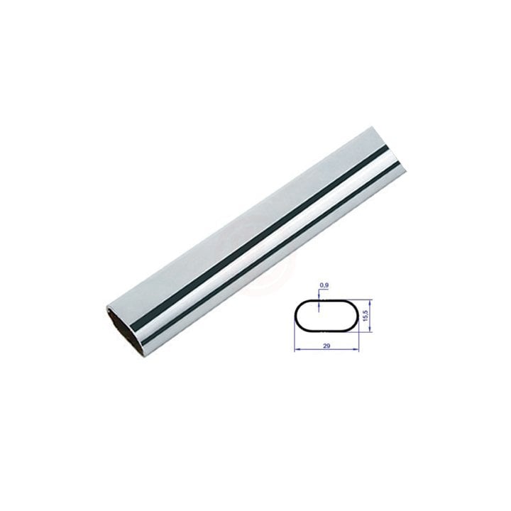 Ayder Kromajlı Oval Askı Borusu 15x30 Krom - D 2113