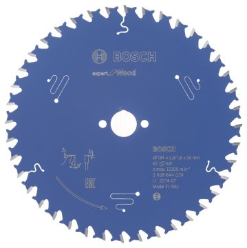 Bosch Daire Testere Bıçağı Expert For Wood 184x20 mm 40 Diş - 2608644039