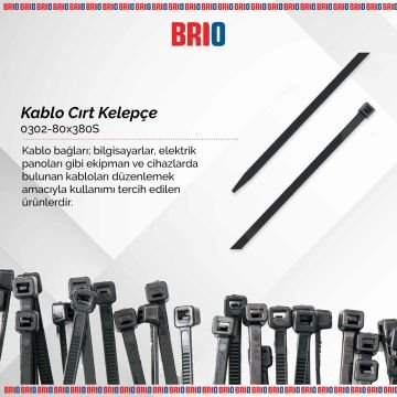Brio Kablo Cırt Kelepçe Siyah 80X380 Mm