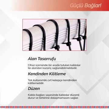 Brio Kablo Cırt Kelepçe Siyah 80X380 Mm