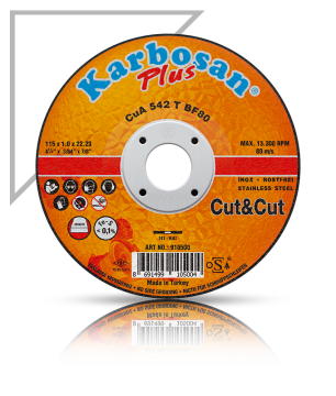 Karbosan Cut & Cut Inox Kesme Disk T41 Düz 230 x 1.9 x 22.23 CuA 362 T BF80 - KAR910830