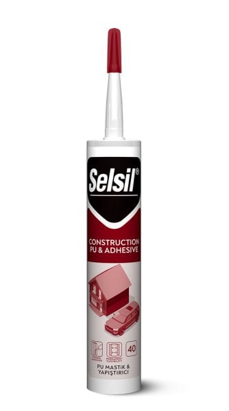Selsil Poliüretan PU Mastik 40 SHA 600 ml Siyah