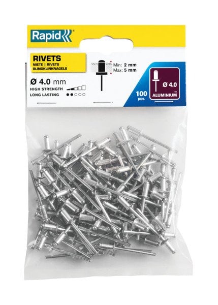 Rapid Perçin Alüminyum 4,0x8 mm (1 Paket/100 Adet) - 5000378