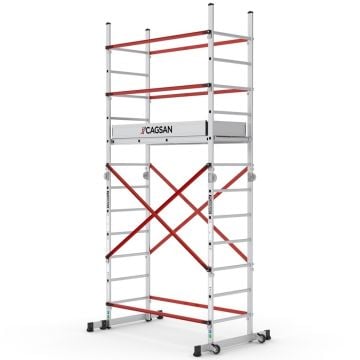 Çağsan Stella Katlanır Merdivenli Pratik İskele 2x6 Basamaklı - STL206