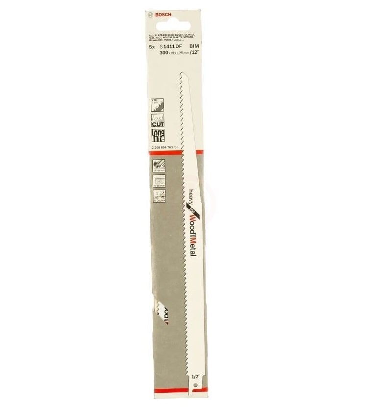 Bosch Panter Testere Bıçağı Heavy For Wood And Metal S 1411 DF 300 mm (5 Adet) - 2608654763