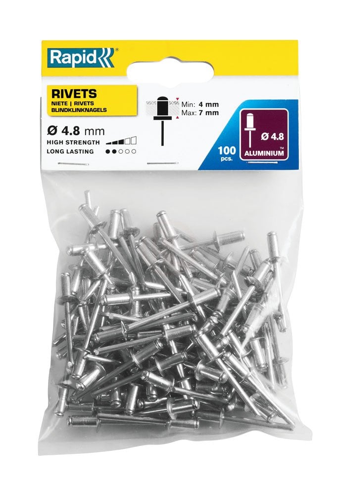Rapid Perçin Alüminyum 4,8x10 mm (1 Paket/100 Adet) - 5000380