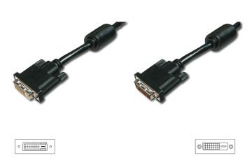 Assmann Dvı-D Uzatma Kablosu, Dvı (24 + 1) Erkek - Dvı (24 + 1) Dişi, 2 X Ferrite, 2 Mt, Cu, Awg28, 2 X Zırhlı, Dual Link, Ul, Siyah Renk