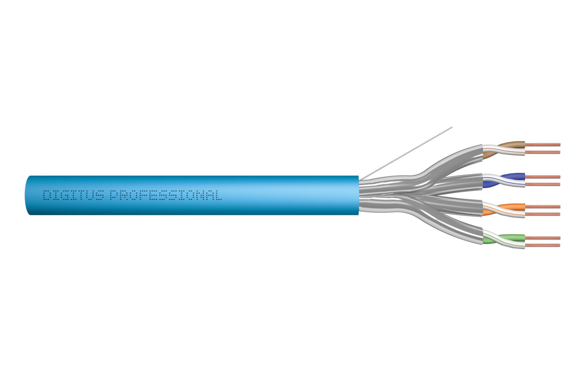 Assmann Digitus Category 6A (Cat. 6A) U-Ftp Data Kablosu 500 Mhz Lszh (Low Smoke Zero Halogen) Awg 23/1 Class Eca Simplex Mavi Renk 305 Mtlik Rulolarda