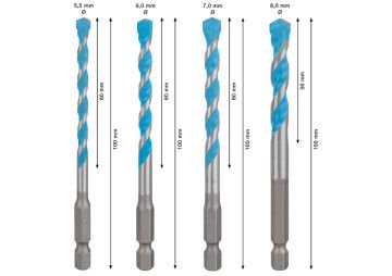 Bosch Expert Hex-9 Multi Construction Matkapucu Seti 5,5/6/7/8 - 2608902369