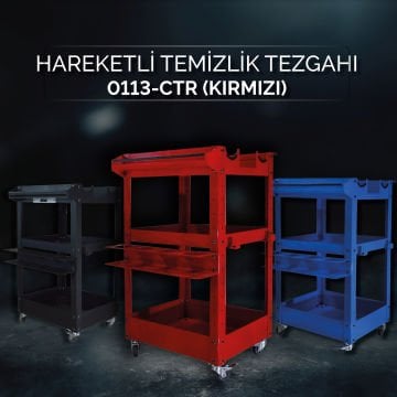 Brio Hareketli Temizlik Tezgâhı Detailing Tezgahı Kırmızı
