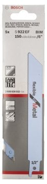 Bosch Panter Testere Bıçağı Flexible For Metal S 922 EF 150 mm (5 Adet) - 2608656015