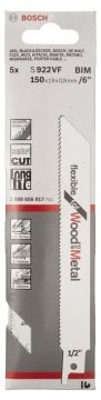 Bosch Panter Testere Bıçağı Flexible For Wood And Metal S 922 VF 150 mm (5 Adet) - 2608656017