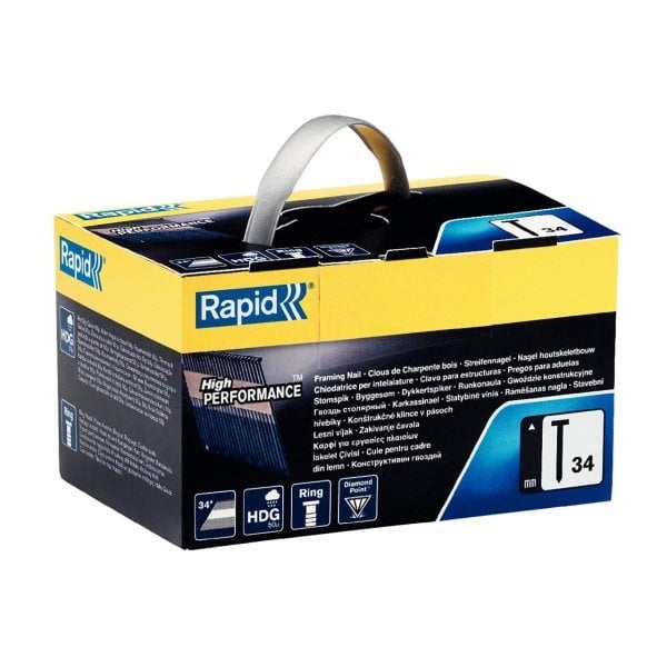 Rapid Zımba Çivisi 34 HDG Serisi 50 mm Hot Dip Galvaniz Kaplı Halka sapı (1 Pkt/1200 Adet) - 5000794
