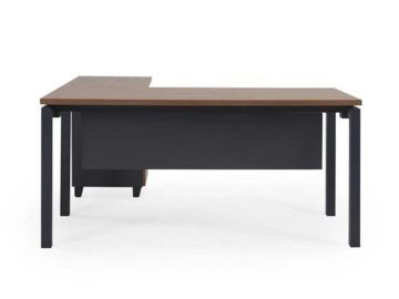Aras L Çalışma Masası 180x69 Cm Safir Meşe (Ayak RAL9006 Metalik Gri)