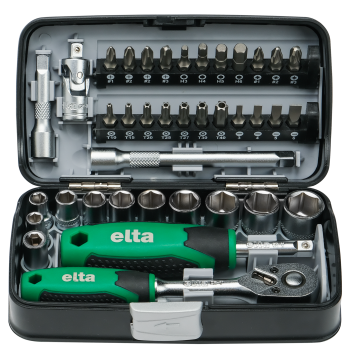 Elta 1/4 İnç Altı Köşe Cırcırlı Lokma Anahtar Ve Bits Set 38 Parça