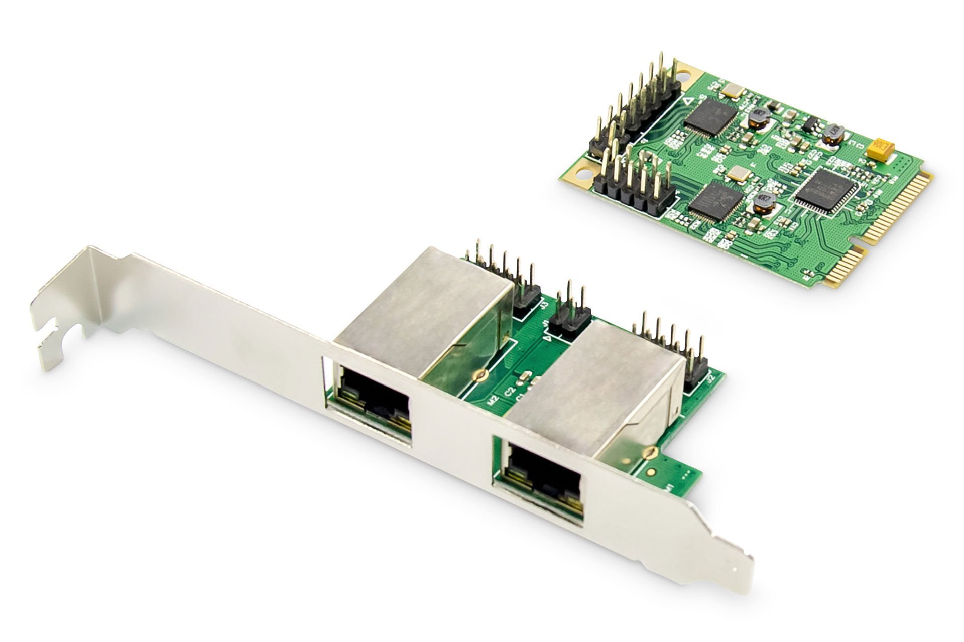 Assmann Digitus 2 Port Gigabit Ethernet Mini Pcı Express Kart, Single Lane, Düşük Profil Bracket, Realtek Çip Takımı Digitus 2-Port Gigabit Ethernet Mini Pcı Express Card Single Lane, Low Profile Bracket, Realtek Chipset