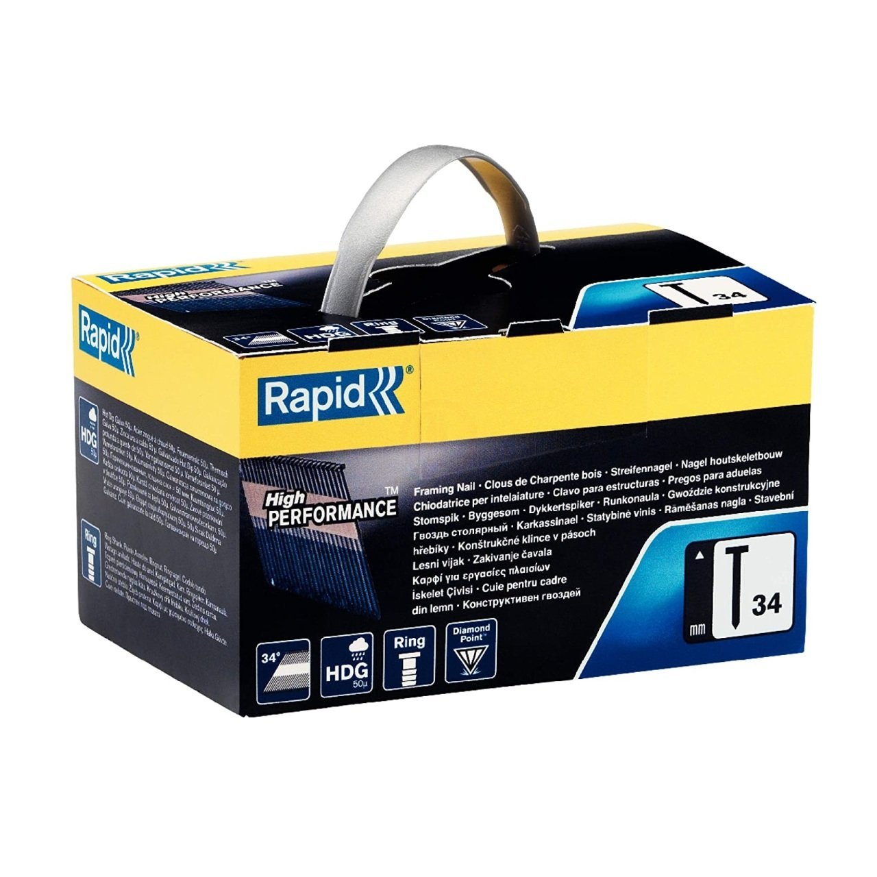 Rapid Zımba Çivisi 34 BB Serisi 63 mm Parlak Basic Halka sapı (1 Pkt/3000 Adet) - 5000799