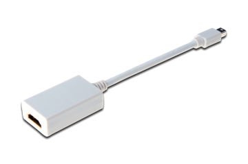 Assmann Mini Displayport (Mini Dp) Hdmı Adaptörü, Mini Dp Erkek - Hdmı Tip A Dişi, 0.15 Mt, Dp 1.1A Uyumlu, Ul, Beyaz Renk