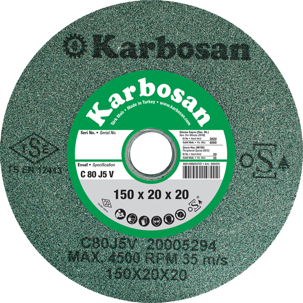 Karbosan Scg Taşlama Taşı T1 Düz 200X32X20 Mm Scg 80 J 5 V