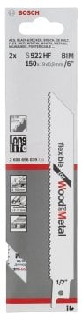 Bosch Panter Testere Bıçağı Flexible For Wood And Metal S 922 HF 150 mm (2 Adet) - 2608656039