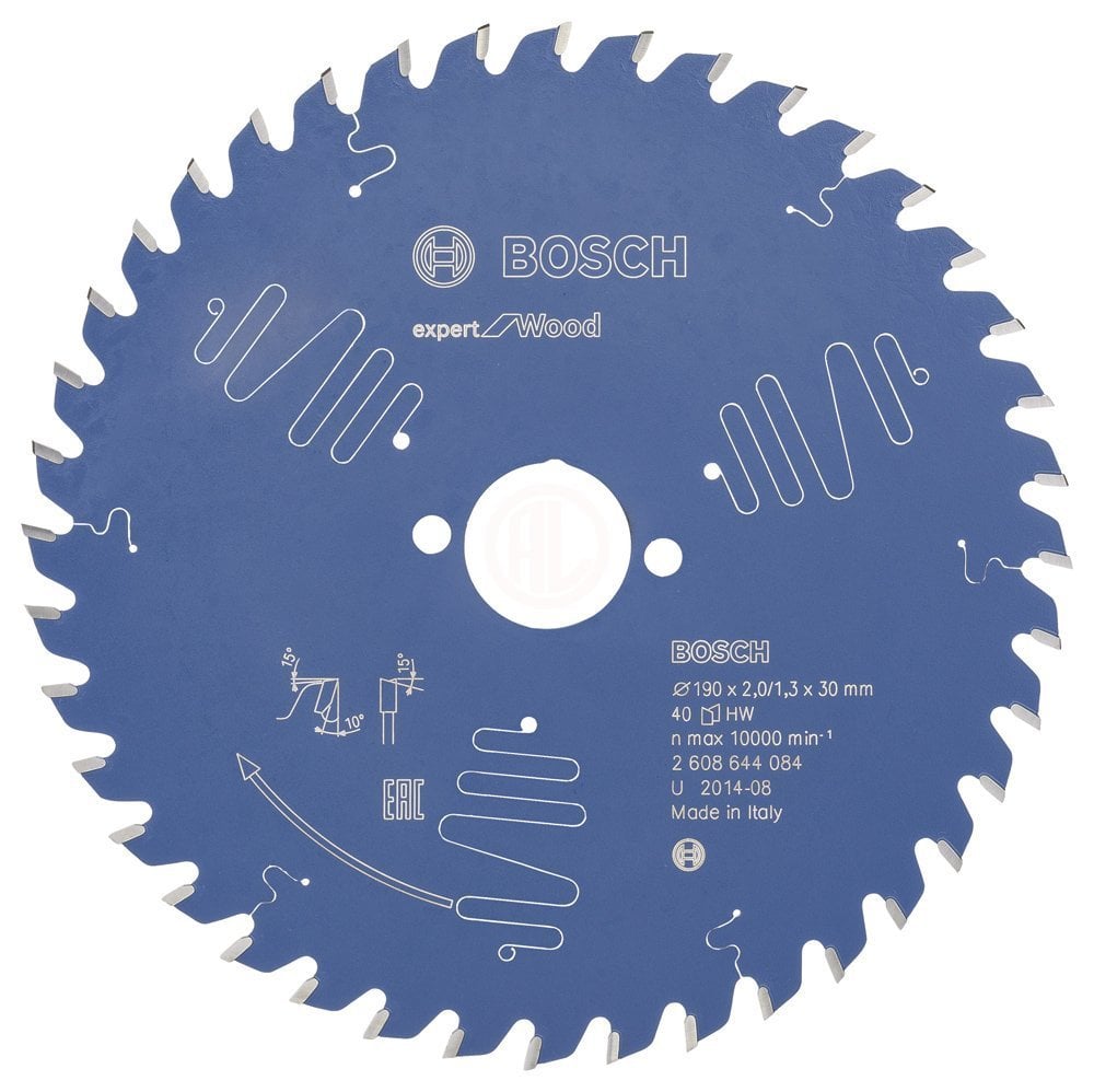 Bosch Daire Testere Bıçağı Expert For Wood 190x30 mm 40 Diş (2,0/1,3 mm) - 2608644084