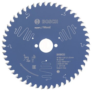 Bosch Daire Testere Bıçağı Expert For Wood 190x30 mm 48 Diş (2,0/1,3 mm) - 2608644085