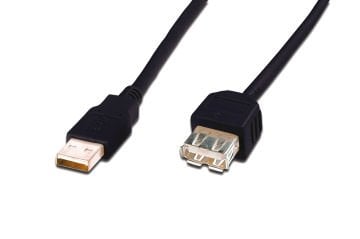 Assmann Usb 2.0 Uzatma Kablosu, Usb A Erkek - Usb A Dişi, 3 Mt, Awg 28, Usb 2.0 Uyumlu, Ul, Siyah Renk (Ak-300202-030-S)