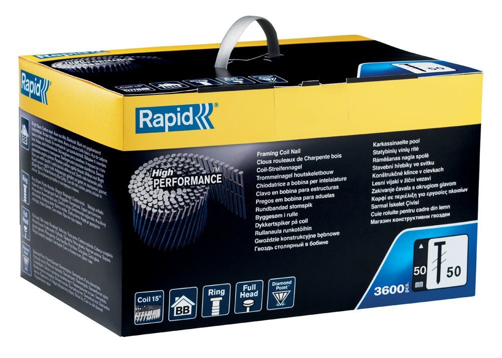 Rapid Zımba Çivisi 50 BB Serisi 50 mm Parlak Basic Halka sapı (1 Pkt/3600 Adet) - 5000807