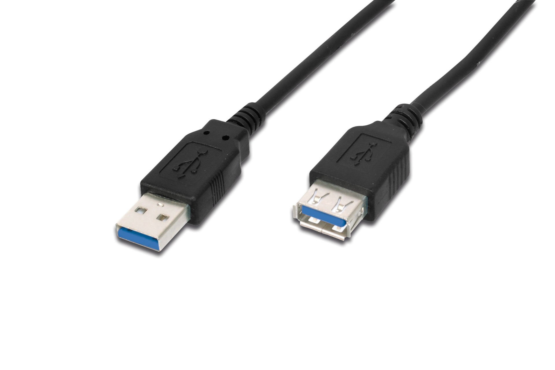 Assmann Usb 3.0 Uzatma Kablosu, Usb A Erkek - Usb A Dişi, 1.8 Mt, Awg 28, 2X Zırhlı, Ul, Siyah