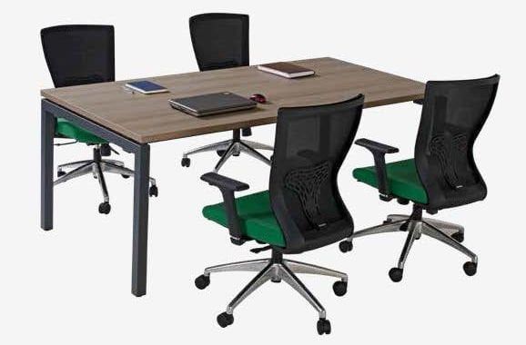 Aras Toplantı Masası 200x100x75 Cm Safir Meşe (Ayak RAL9016 Beyaz Texture)