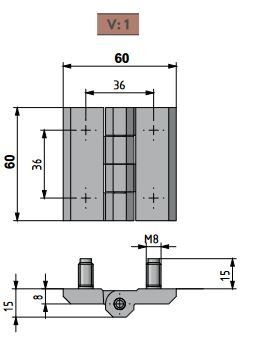 Mesan Zamak Krom Kaplamalı 60X60 Cıvatalı Menteşe - MESAN399111