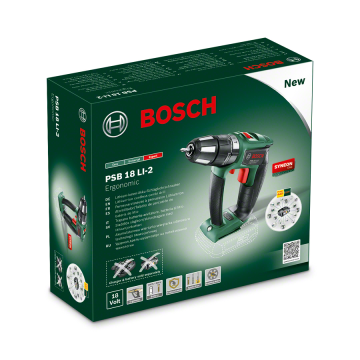 Bosch Akülü Darbeli Vidalama Matkabı PSB 18 LI-2 Ergo (Aküsüz) - 06039B0302
